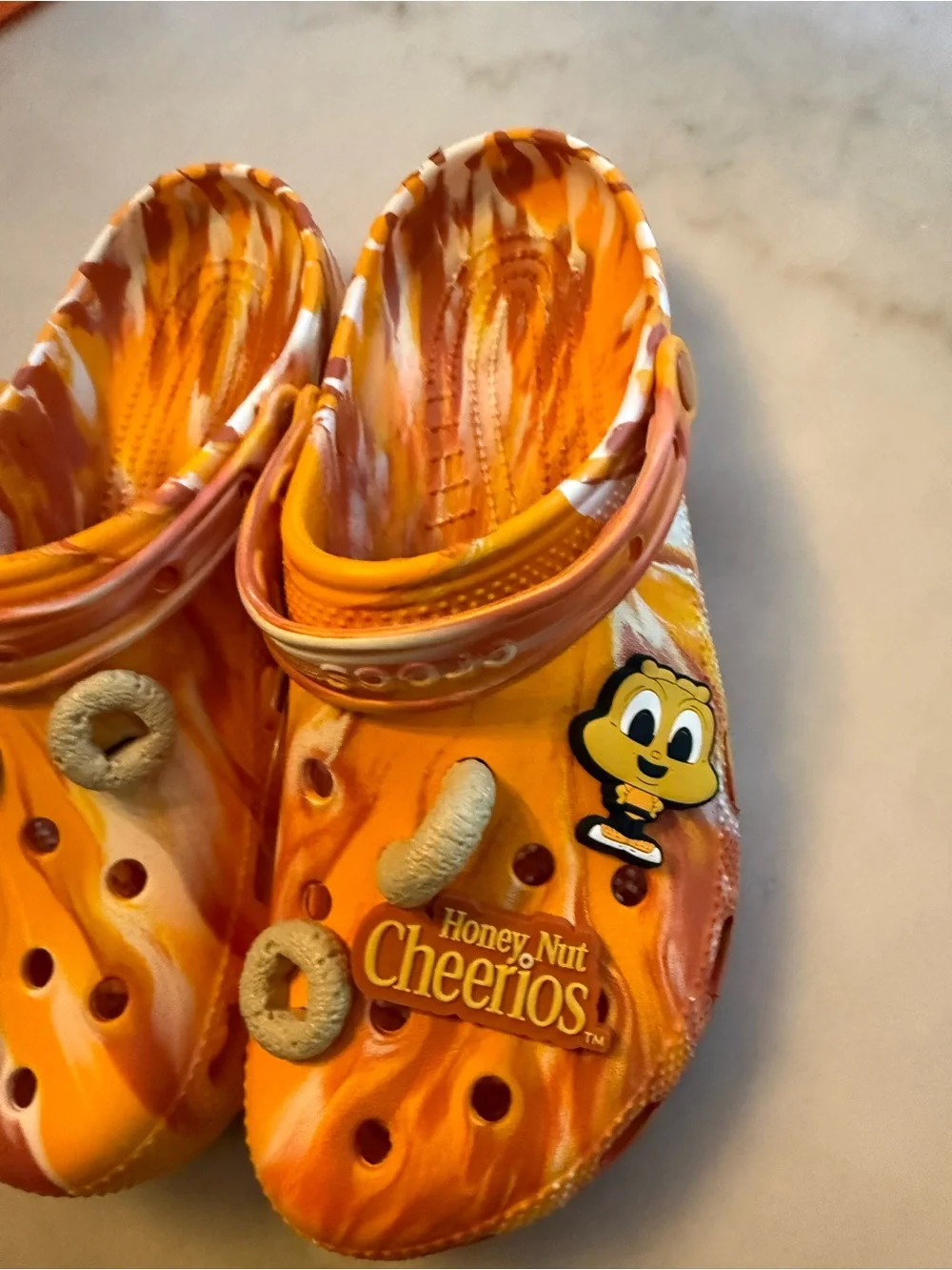 CROCS Honey Nut Cheerios Orange Swirl Clogs